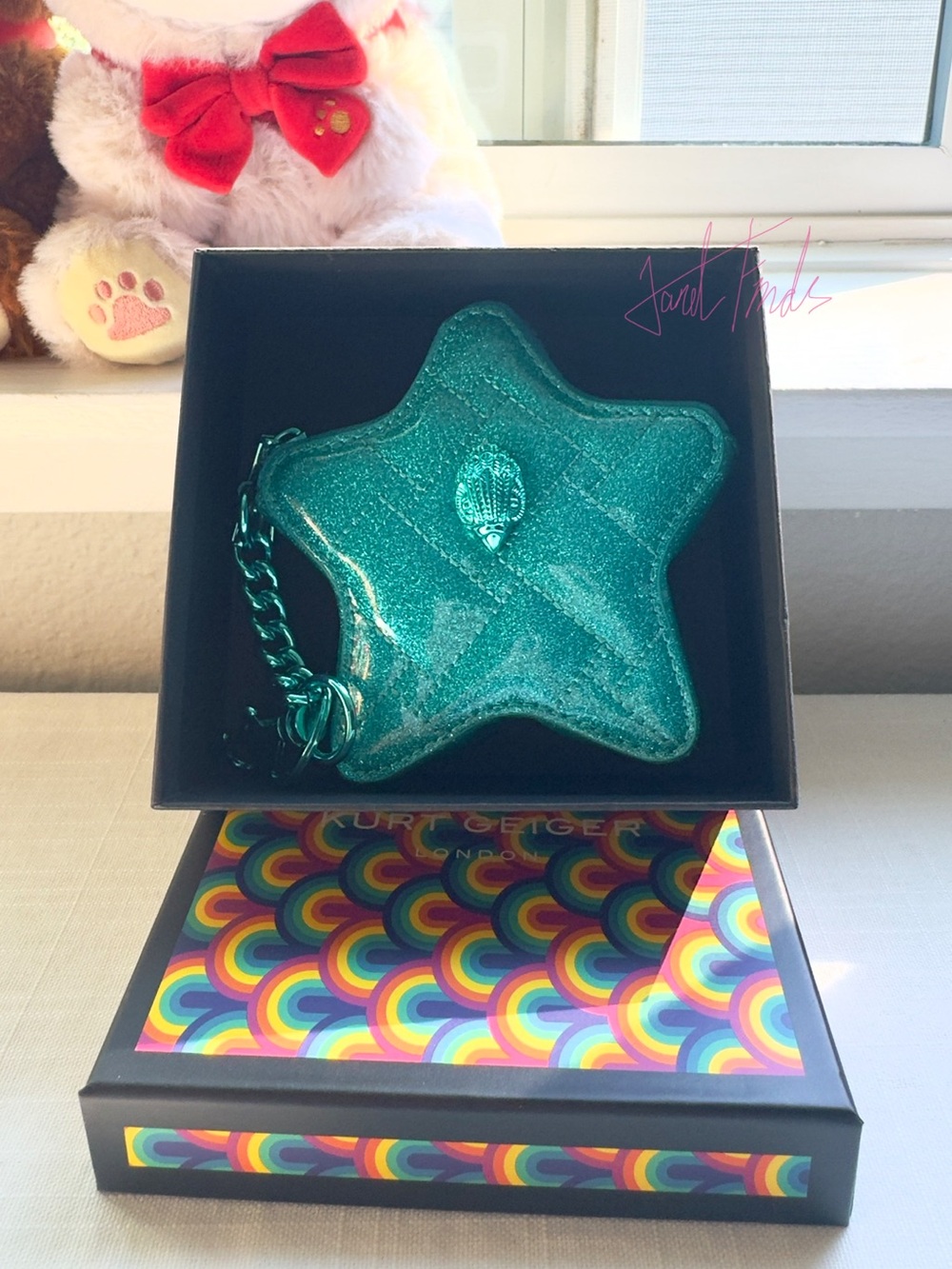 NWT ⭐️ Kurt Geiger London Mid Blue Kensington Star Bag Charm